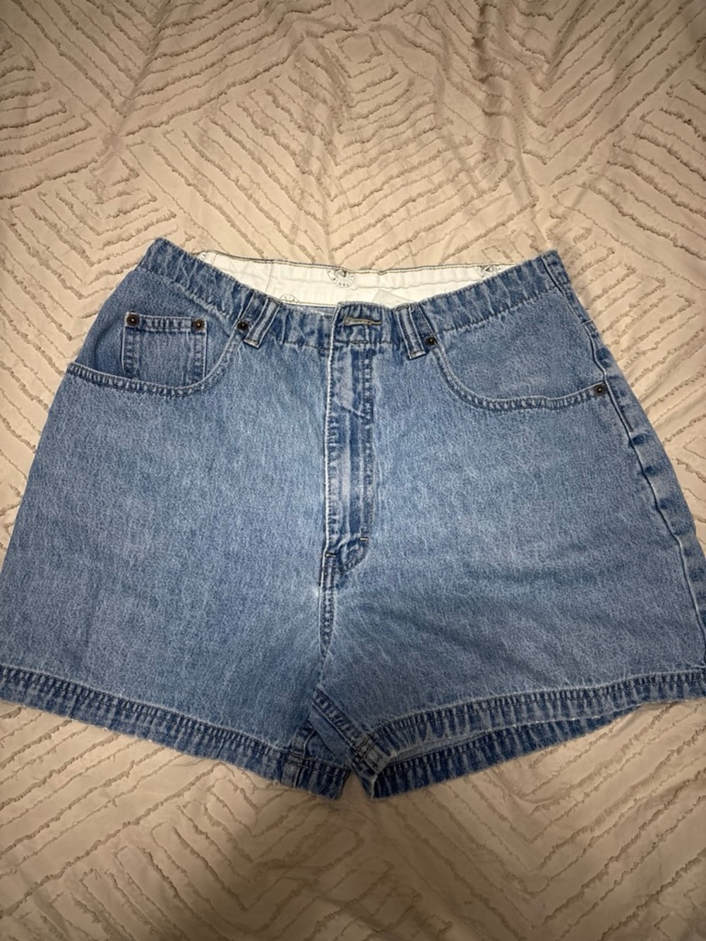 Vintage High-Rise Light Blue Denim Jean Shorts